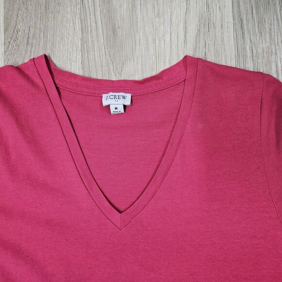 J. Crew Womens Pink Dress V-neck Midi Tiered Size Medium - Picture 3 of 5